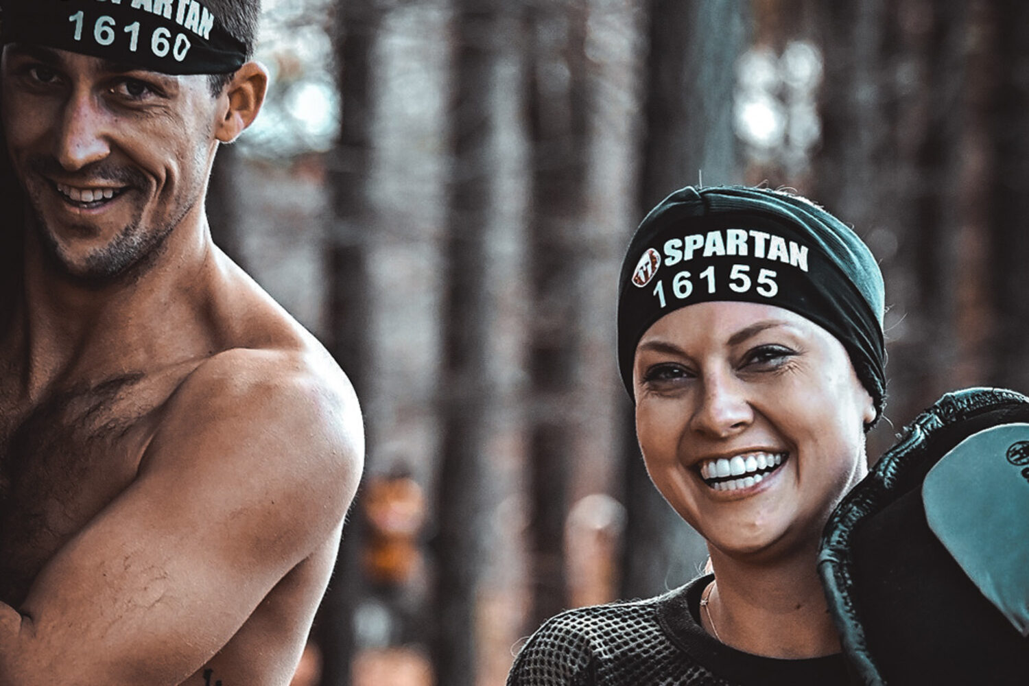 Smiling our way through the pain of a Spartan Race.