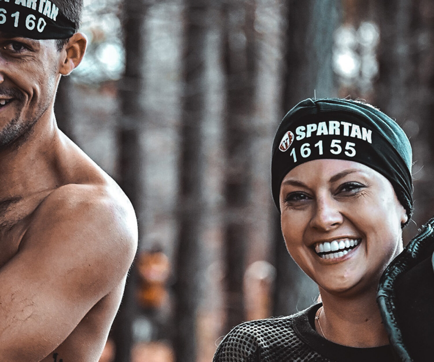 Smiling our way through the pain of a Spartan Race.